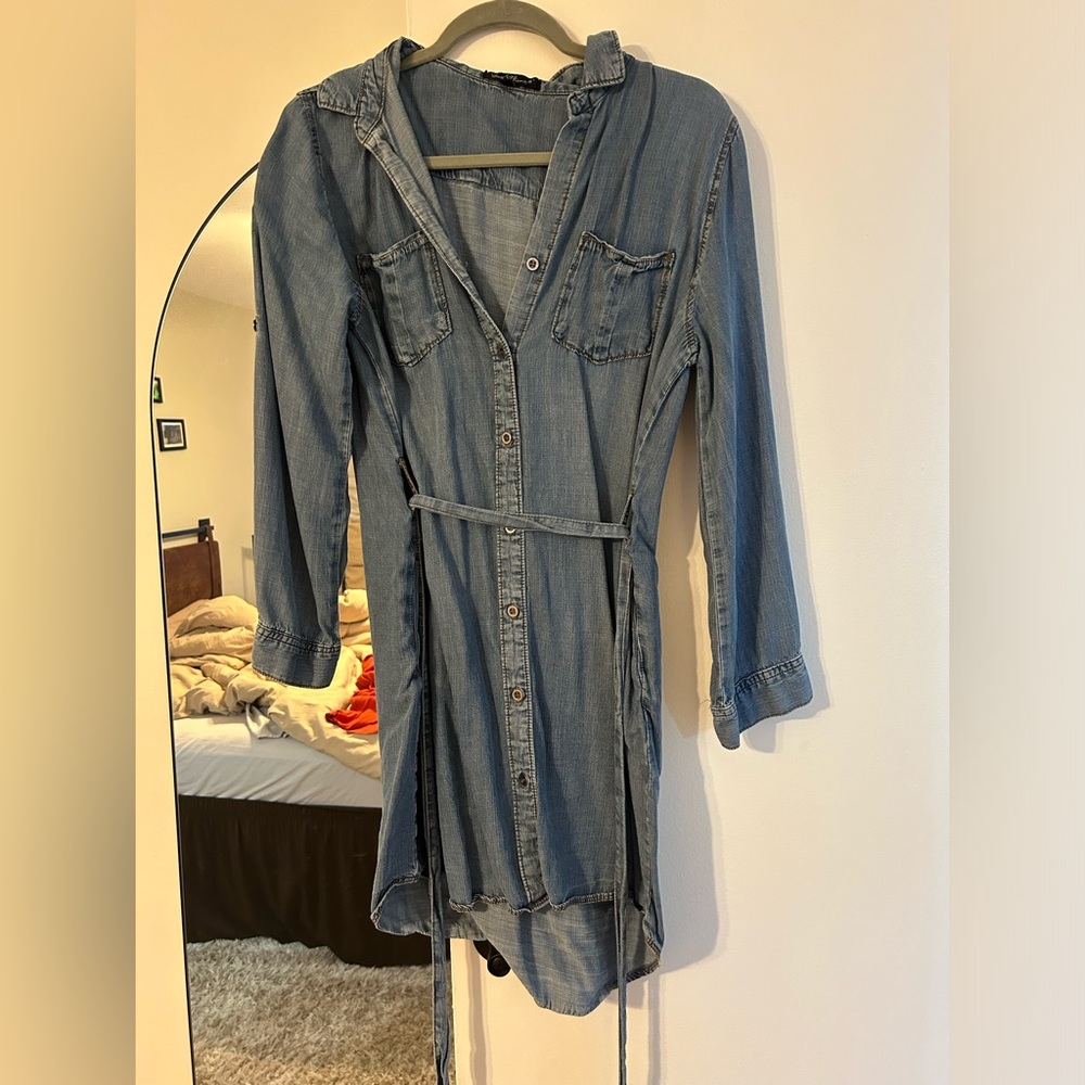 “Denim” style mini dress